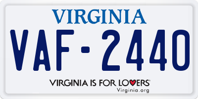 VA license plate VAF2440