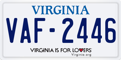 VA license plate VAF2446