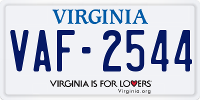 VA license plate VAF2544