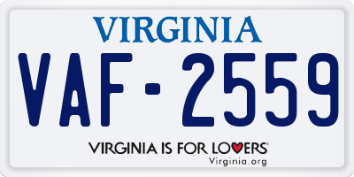 VA license plate VAF2559
