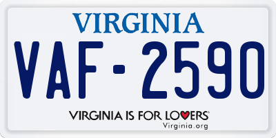 VA license plate VAF2590