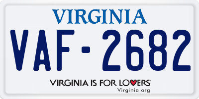 VA license plate VAF2682