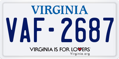 VA license plate VAF2687