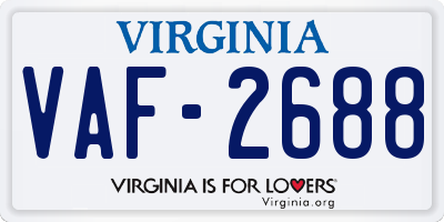 VA license plate VAF2688