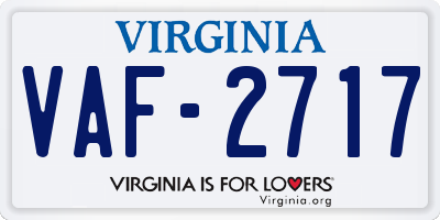 VA license plate VAF2717