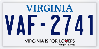 VA license plate VAF2741