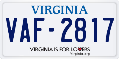 VA license plate VAF2817
