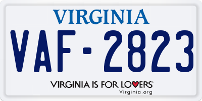 VA license plate VAF2823