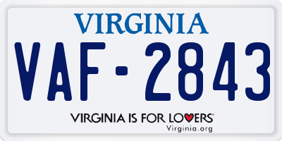 VA license plate VAF2843