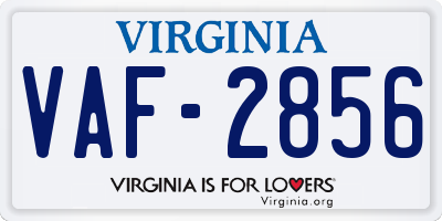 VA license plate VAF2856