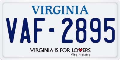 VA license plate VAF2895