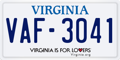 VA license plate VAF3041
