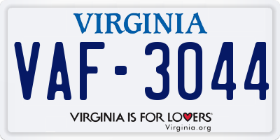 VA license plate VAF3044