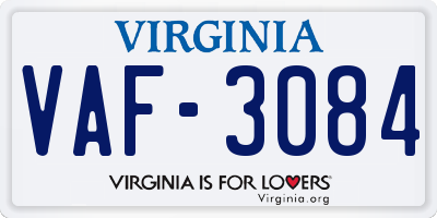 VA license plate VAF3084