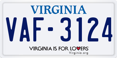 VA license plate VAF3124