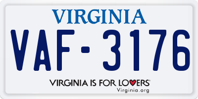 VA license plate VAF3176