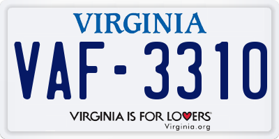 VA license plate VAF3310