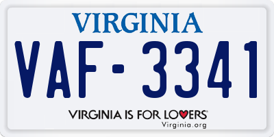 VA license plate VAF3341