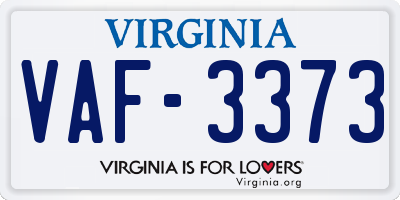 VA license plate VAF3373