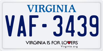 VA license plate VAF3439
