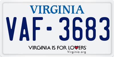 VA license plate VAF3683