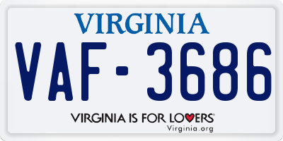 VA license plate VAF3686