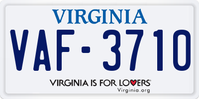 VA license plate VAF3710