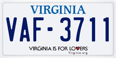 VA license plate VAF3711