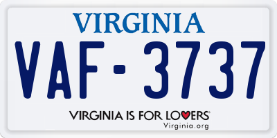 VA license plate VAF3737