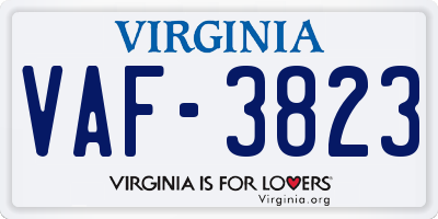 VA license plate VAF3823