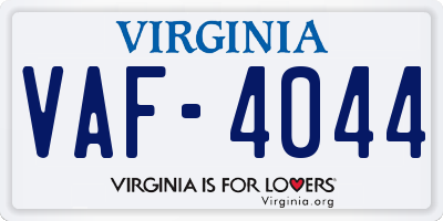 VA license plate VAF4044