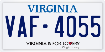 VA license plate VAF4055