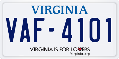 VA license plate VAF4101