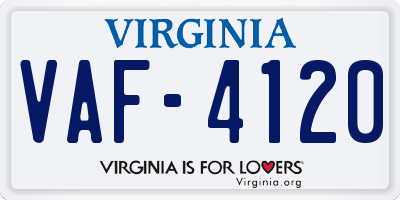 VA license plate VAF4120