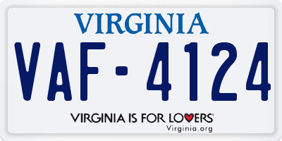 VA license plate VAF4124