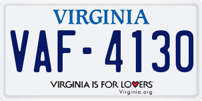 VA license plate VAF4130