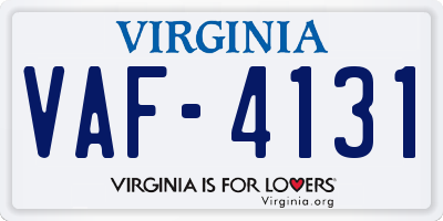 VA license plate VAF4131