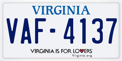 VA license plate VAF4137