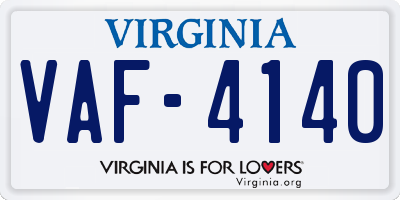 VA license plate VAF4140