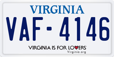 VA license plate VAF4146