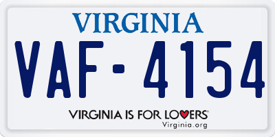 VA license plate VAF4154