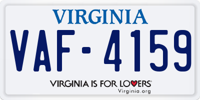 VA license plate VAF4159
