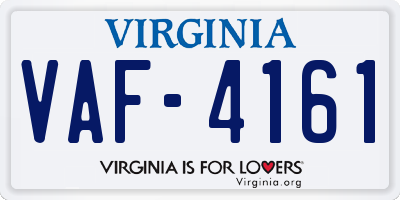 VA license plate VAF4161