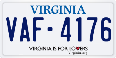 VA license plate VAF4176