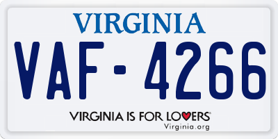 VA license plate VAF4266