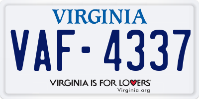VA license plate VAF4337