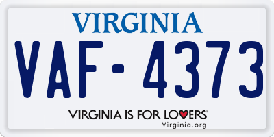 VA license plate VAF4373