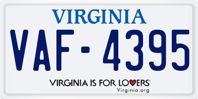 VA license plate VAF4395