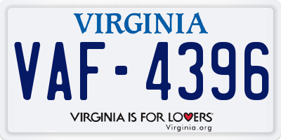VA license plate VAF4396