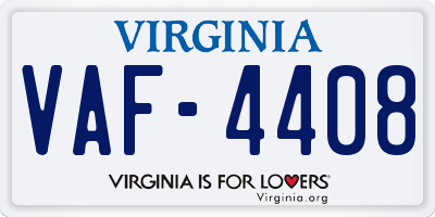 VA license plate VAF4408